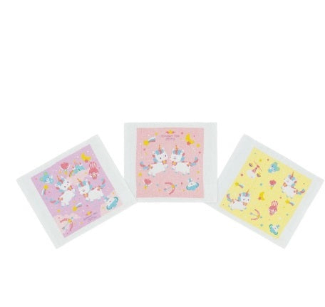 UNICORN 全棉印花面巾3條 - Maidingding