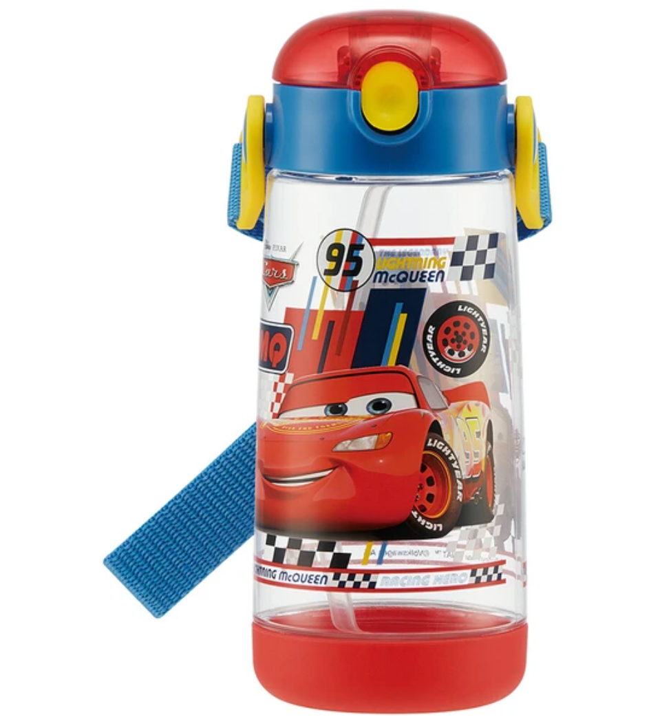 CARS 反斗車王 480ml 超輕透明飲管壺+孭繩 (日本製) - Madingding 